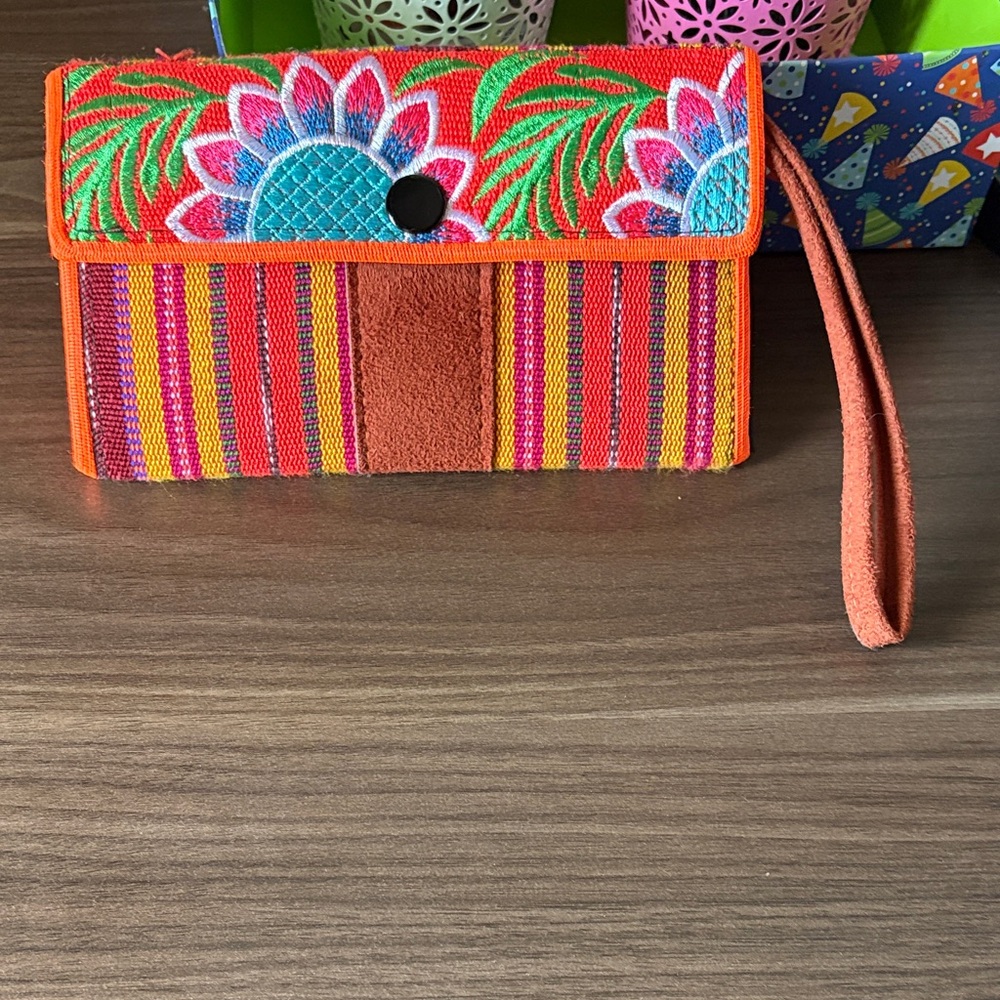 Colorful Embroidered Clutch